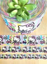 3/8, 5/8, 7/8  1.5" 1 YD Hello Kitty Grosgrain Ribbon Girl Anime Kitty