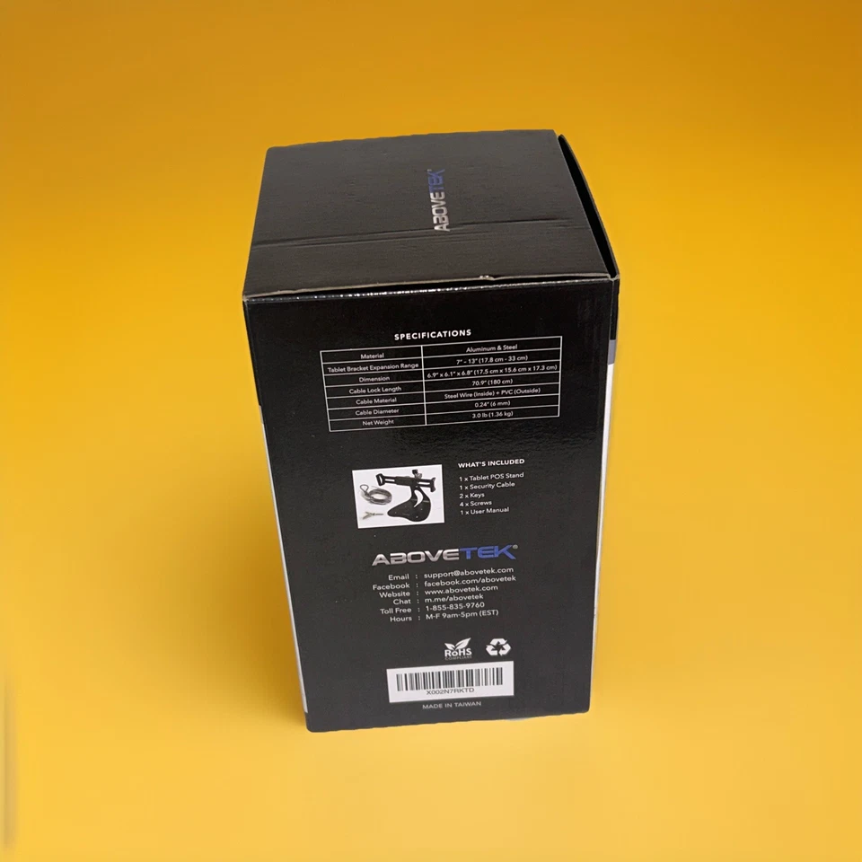 AboveTEK Anti-Theft Tablet Stand, Universal Security POS Holder, Black  - Image 4 of 4