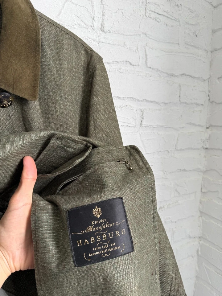 Kleider Habsburg Baden Green Loden Linen Jacket Austrian Traditional Mens Size M - Image 4 of 4