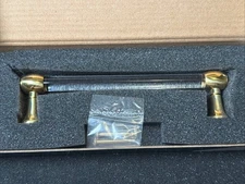 2PACK Alno 6" Royale Clear Acrylic Appliance Cabinet Pull Satin Brass A870-6-SB