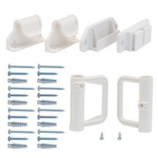 White Retractable Baby Gates Replacement Parts Kit Extra Wide Wall Mounting
