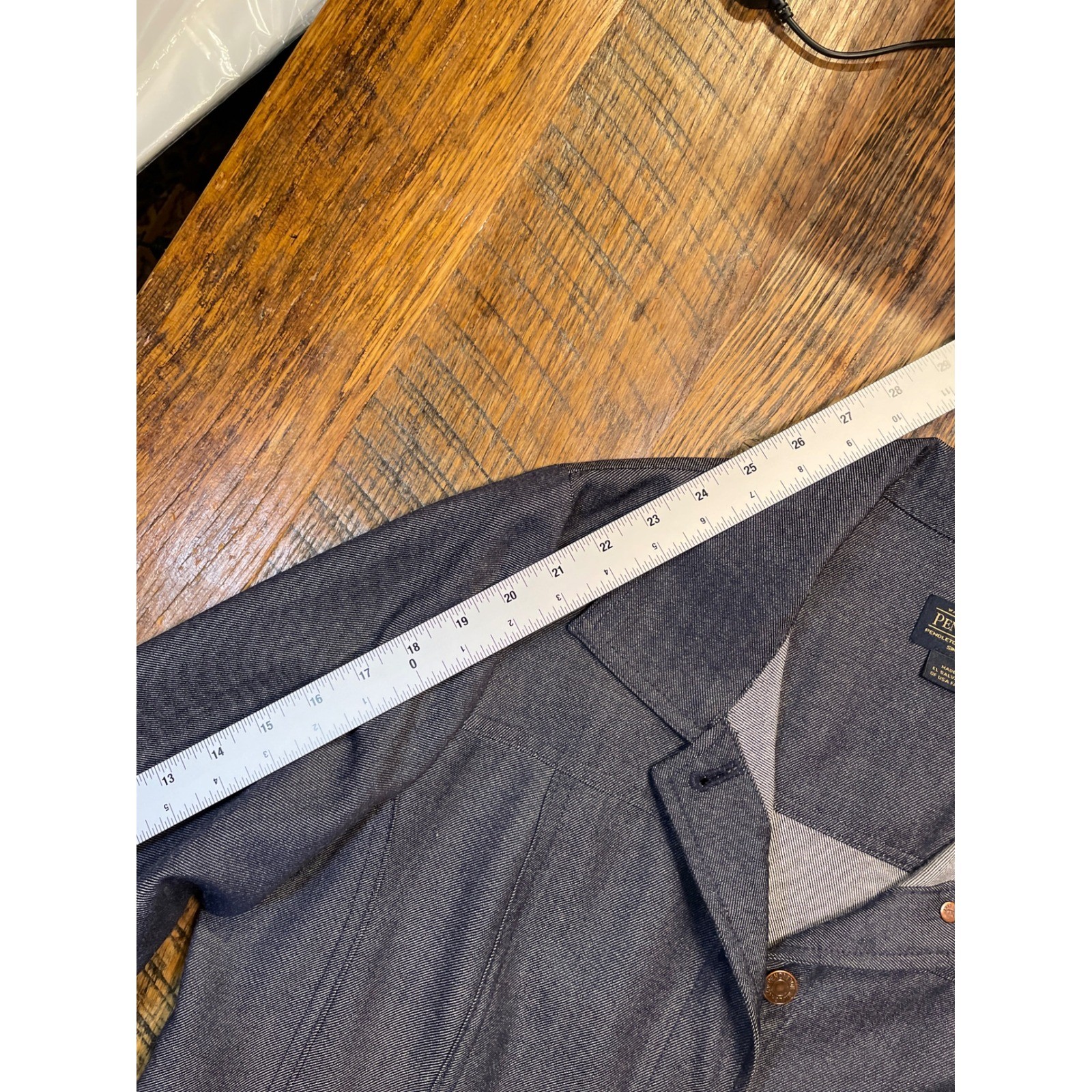 Pendleton Denim Jacket Button Front Collared West… - image 11