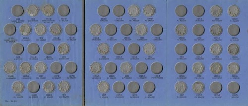 Buffalo Nickels 1913 Through 1938 in Whitman Coin Folder, Incomplete