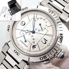 Cartier Pasha Power Reserve GMT Steel 38mm Watch W3103755 Papers