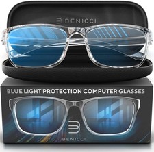 Stylish Blue Light Blocking Glasses for Women Men Helps Transparent
