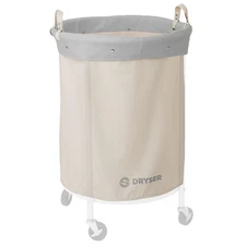 Round Replacement Commercial Laundry Hamper Canvas Bag for Model 290R White