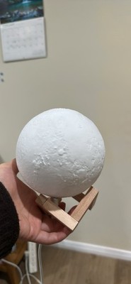 Balkwan Moon Lamp 3.5 inches 3D Printing Moon Light uses Dimmable Touch Control