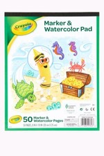 6 Pads - Crayola Marker  Watercolor Pads 10"X8" - 50 Sheets Each 99-3403