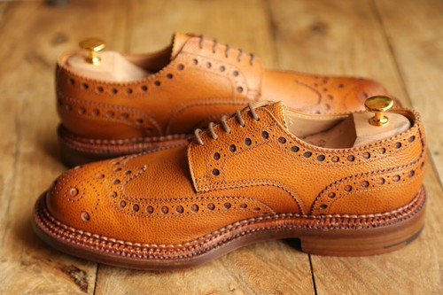 Zapatos Grenson One Cuero Marrón Tostado Triple Ribete Brogue Para Hombre UK 10 G US 11 EU 44 - Imagen 10 de 11