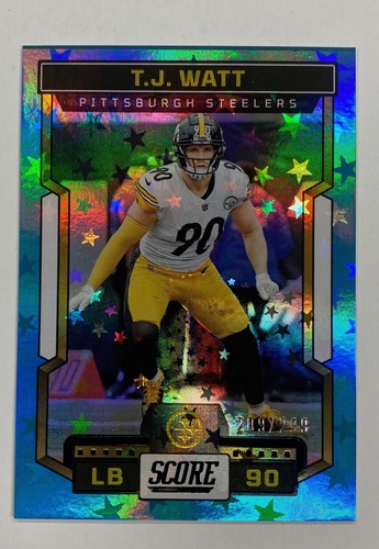 2023 Score T.J. Watt Blue Foil Stars 209/299 Pittsburgh Steelers @QP20