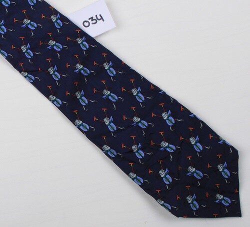Cabouchon Krawatte Blau Gemustert Seide 144 cm (K034) - Bild 1 von 2