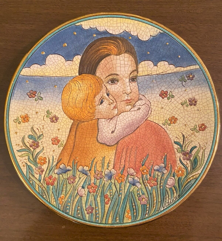 2 Veneto Flair Plates Limited Edition Christmas Card Series and Mother's Day