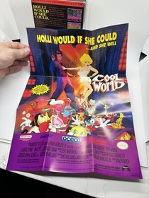 Cool World (Nintendo, NES) Complete CIB w/ Poster Near Mint Cart & Manual Rare!
