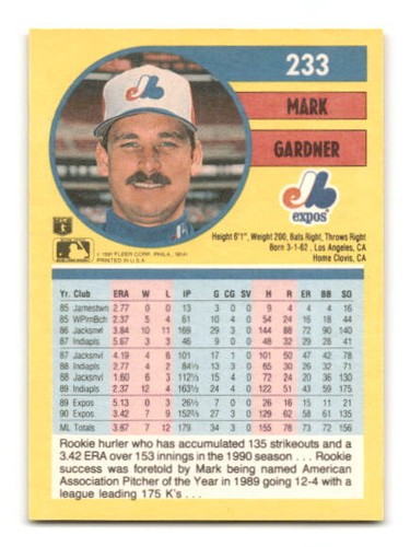 1991 Fleer Baseball Card #1 - #350 - - - Pick A Card - - - Complete a Set - Picture 275 of 419