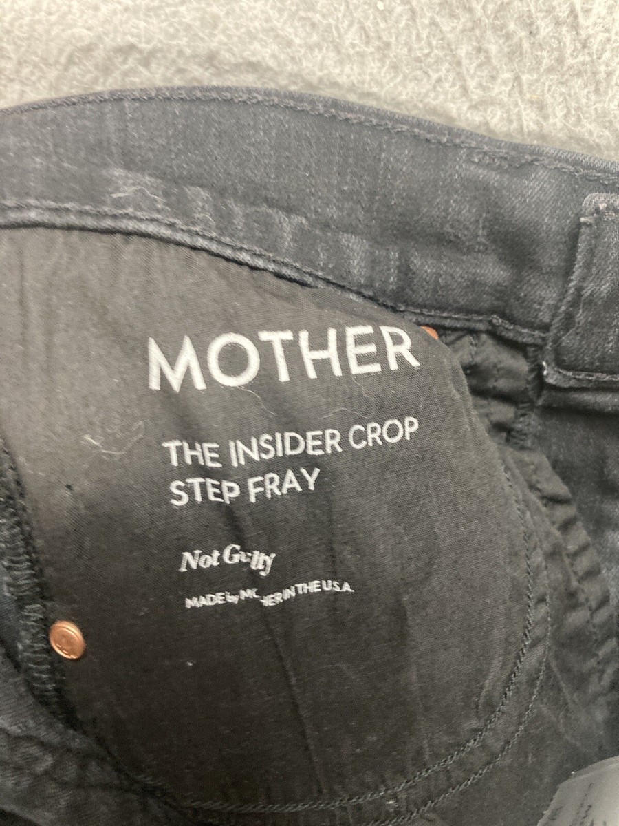 Mother Jeans Womens 25 Black Insider Crop Step Fray Not Mother Jeans Womens 25 Black Insider Crop Step Fray Not