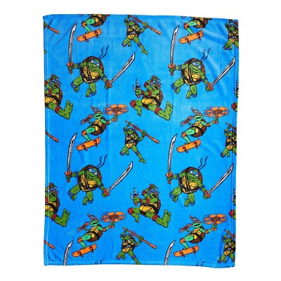 Nickelodeon Teenage Mutant Ninja Turtles TMNT Plush Throw Blanket 46'' x 60'' NEW