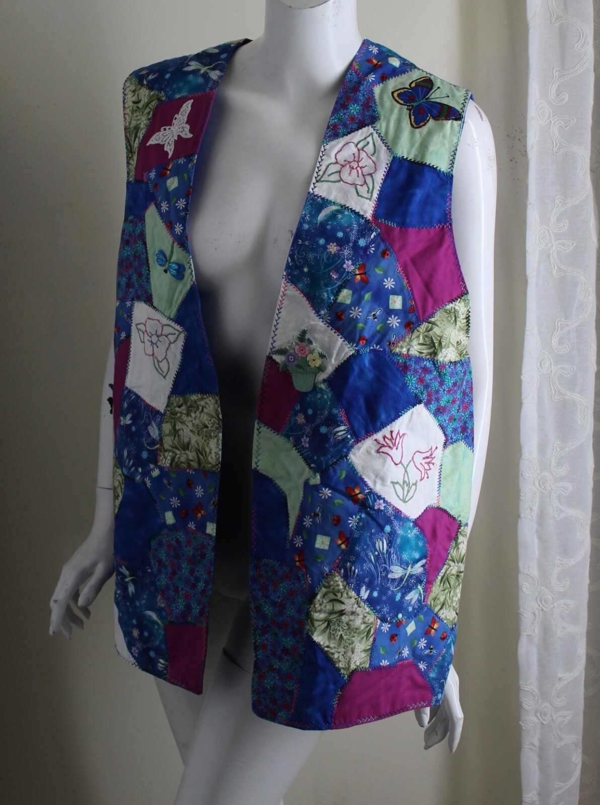 Handmade OOAK Patchwork QUILTED Butterfly Nature … - image 10