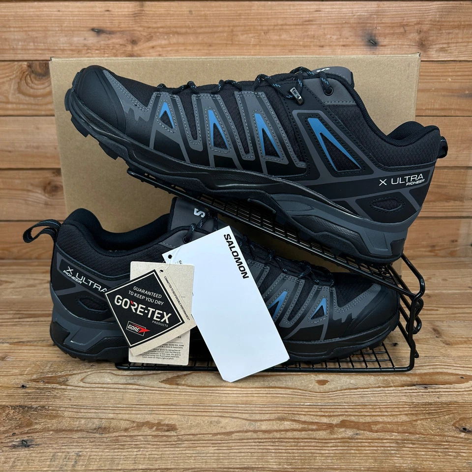 Salomon Trainers Mens UK 11.5 X Ultra Pioneer GTX Black Waterproof Hiking Shoes - Image 2 of 4