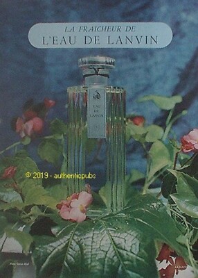 REKLAME LANVIN LA FRAICHEUR DE L'EAU PARFUM FOTO OSTIER HEIL VON 1952 AD PUB