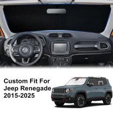 For 2015-2024 Jeep Renegade Car Front Windshield Sun Shade Reflective UVs Cover