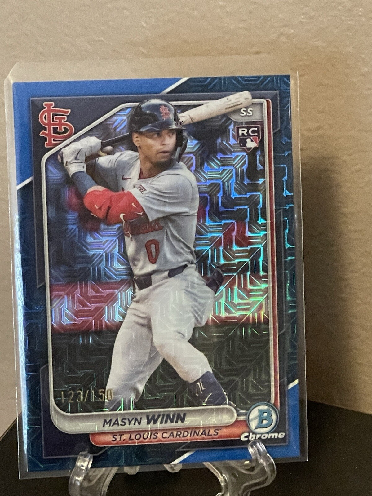 2024 Bowman Chrome Masyn Winn #61 Blue Mojo Refractor/150 RC.