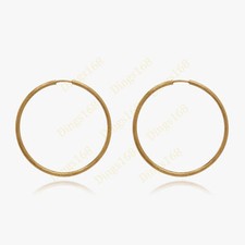 Solid 18K Yellow Gold Filled Nickel/Lead-Free 30mm Medium Endless Hoop Earrings