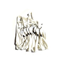 Flat Tubular Lanyard w/ Breakaway  Slotted Reel 5/8" 16 mm - QTY 10 White