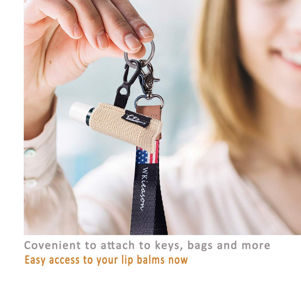 Lip Balm Holder Keychain Single 3Pcs Clip on Chapstick Keychain Sleeves