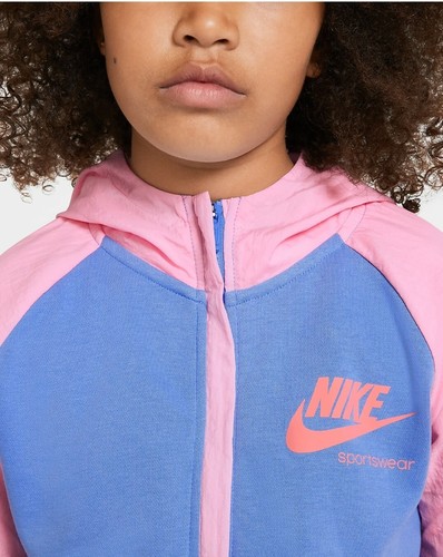 Nike Girls' Sportswear Heritage Full Zip Hoodie SIZE XL CU8293-478 - Picture 3 of 6