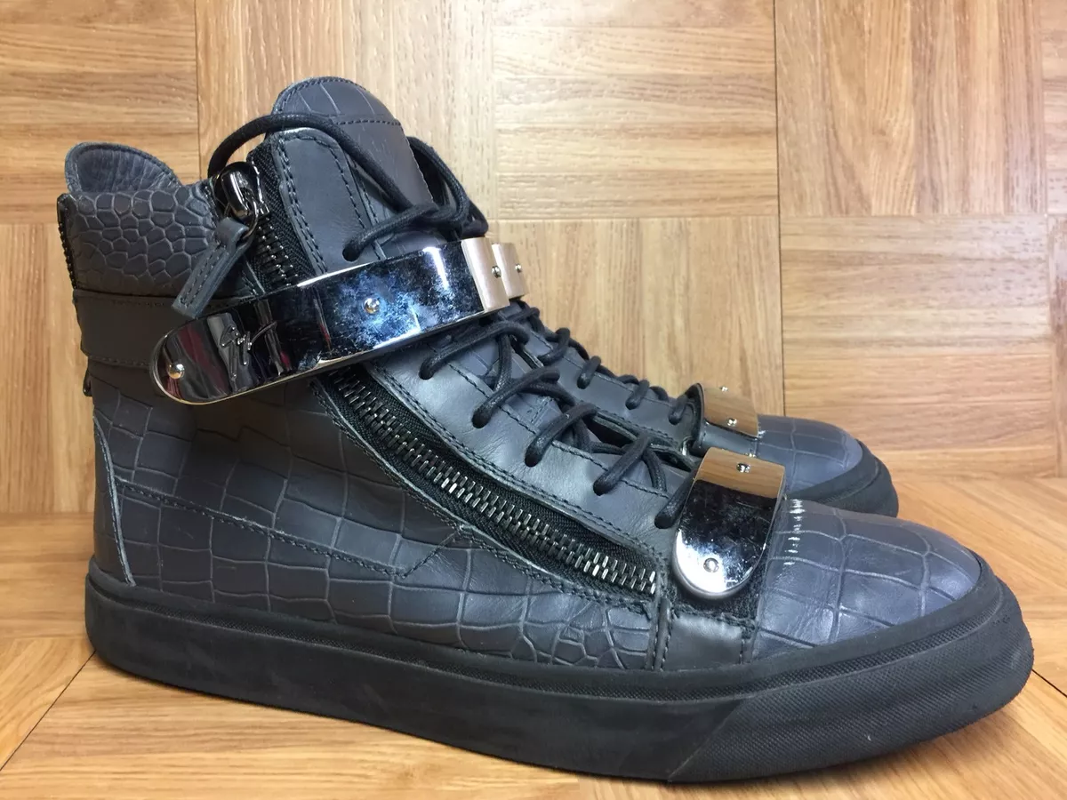 RARE🔥 Giuseppe Buckle Croc Fashion Sneaker Sz 43 Double Zip Silver Trim | eBay