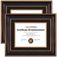 2-Pack 11x14 Diploma Frame with Double Mat for 8.5x11 Certificates and Documents