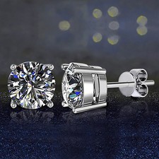 Aretes hipoalergénicos Juliani 6 mm Swarovski 1,7 CTTW 18K chapados en oro