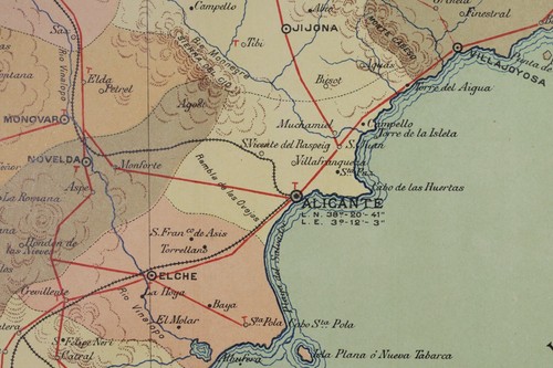 Grabado. Mapa de la provincia de Alicante. Martín. Engraving. Map Alicante 1900 - Foto 3 di 11