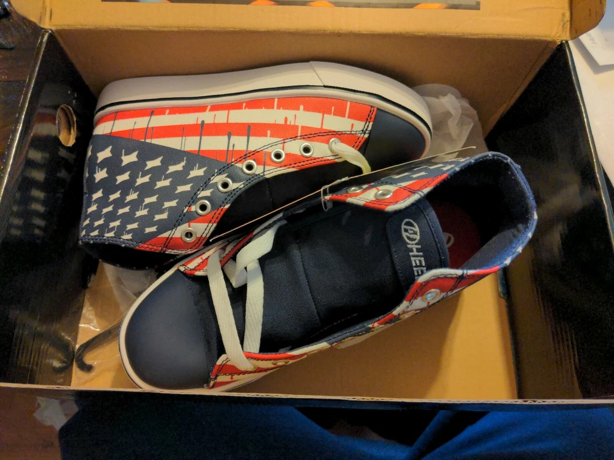 HEELYS HUSTLE AMERICAN FLAG BL WHT RD 778102H KIDS 4 US SIZES