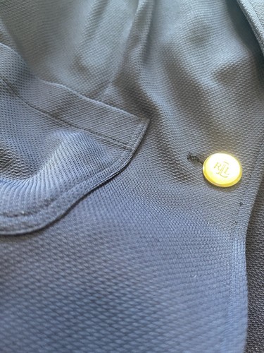 Lauren Ralph Lauren womens blazer PS Navy Blue gold buttons logo timeless luxury - Picture 8 of 10
