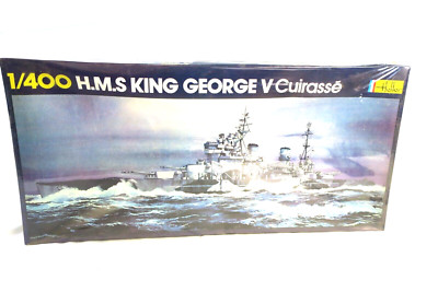 Heller Plastic Model H.M.S. King George V Cuirasse Navel Ship 1:400 Scale VTG