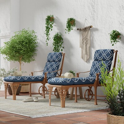 72'' x 22'' Outdoor Chaise Lounge Cushion with Ties