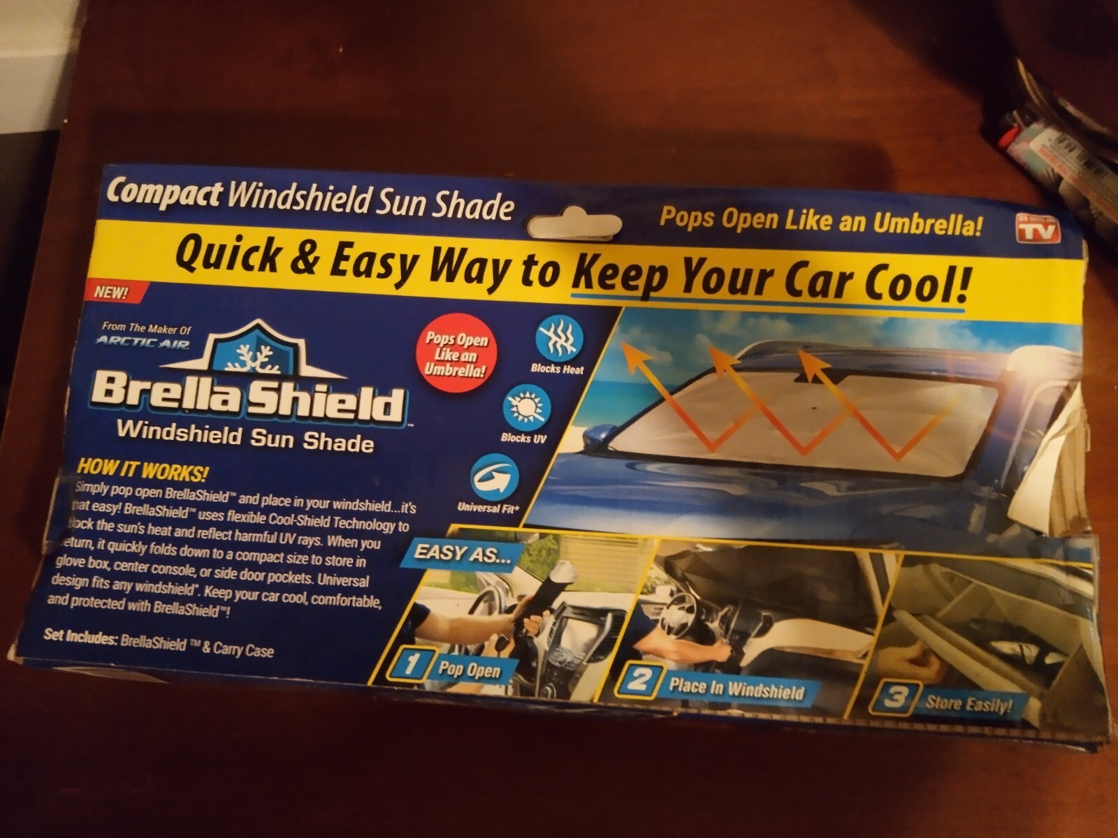 Ontel Brella Shield Car Windshield Sun Shade New! Size 31” X 57” BRAND NEW eBay