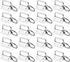 50 Sets Key Fob Hardware Key Fob Keychain Wristlet with Split Ring 1 Inch by HRL