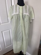 Vintage Size L Figurfit Nightgown Gown Lace Sleeves Cool Soft Comfort Mint Green