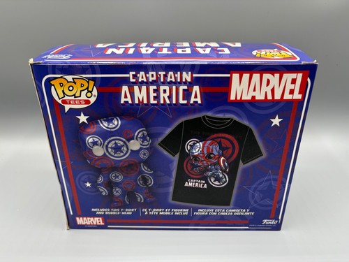 Funko Pop! #36 Marvel Captain America Art Series & T-Shirt Special Edition Set - Picture 2 of 6