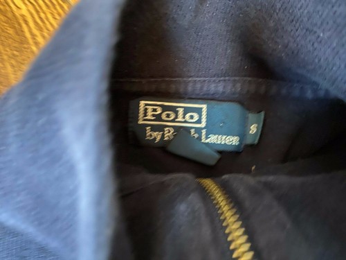 Men's Polo by Ralph Lauren Navy Blue 1/4 Zip Pullover Sweater, Size Small - Picture 3 of 4