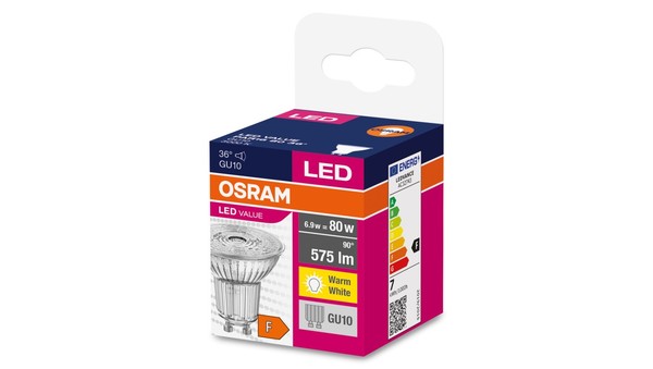 4058075096646 ŻAróWka LED Value PAR16 80 GU10 6,9W 575Lm 3000K 830 36St. 3 Lata-image