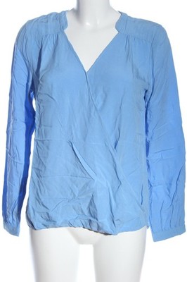 SA.HARA Langarm-Bluse Damen Bluse Gr. DE 38 blau Casual-Look