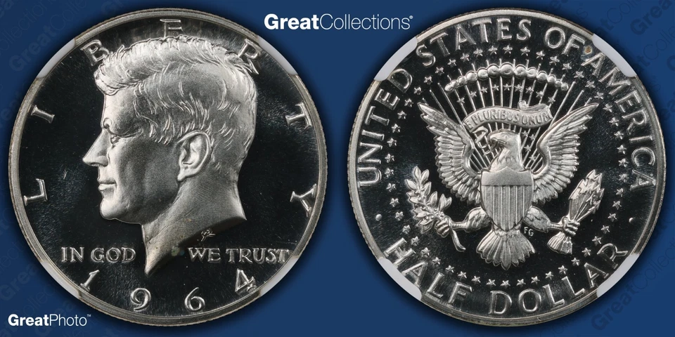 1964 Kennedy Half Dollar Proof NGC PF 67 ULTRA CAMEO PR67DCAM *Spots on Neck* - Image 3 of 3