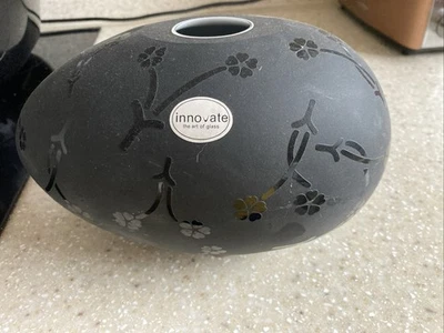 Black Glass Vase - Image 1 of 4