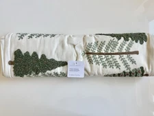 Pottery Barn Tree Grove Embroidered 100% Cotton Table Runner, NWT, 18” x 108”
