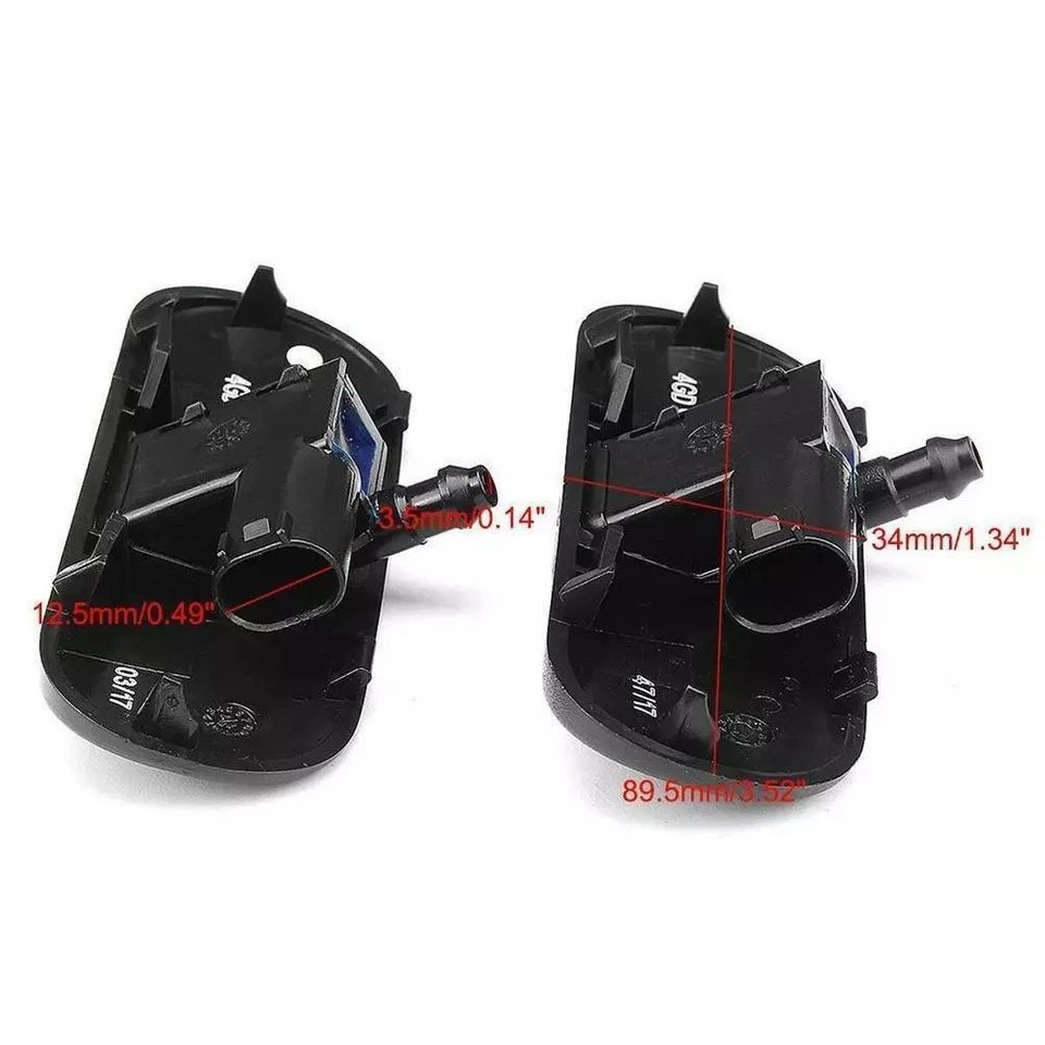 2x Ugello Lavavetri Riscaldato Spruzzatore Per Audi A3 A4 A5 A6 A7 A8 Q3 Q5 Q7 - Immagine 4 di 4