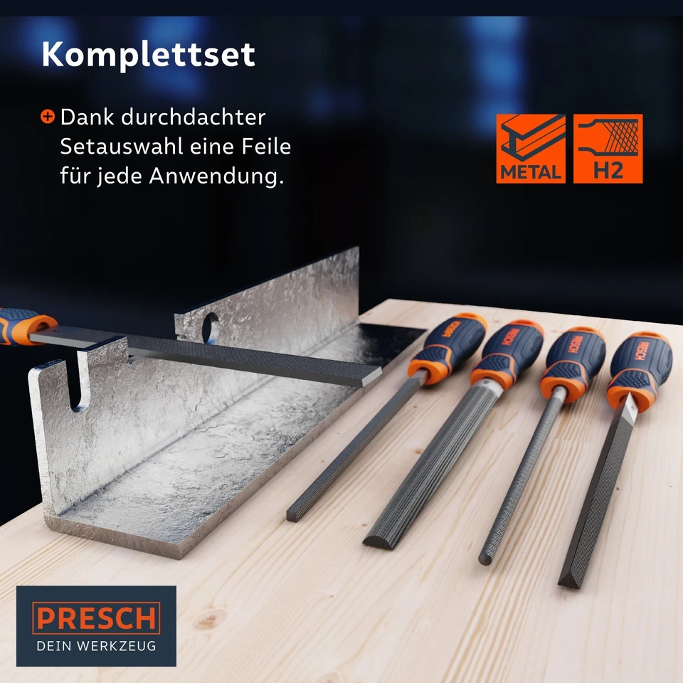 Presch Werkstattfeilen Set 5tlg. 200mm | Feilen Satz | Raspel Satz | Hieb 2 - Bild 2 von 4