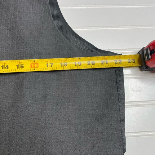 Awearness Kenneth Cole Mens Gray Suit Vest Size XL Wool Button Front Slim Fit - Picture 4 of 5